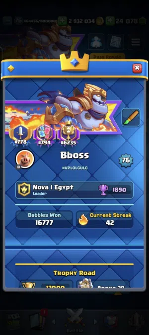 clash royale max account