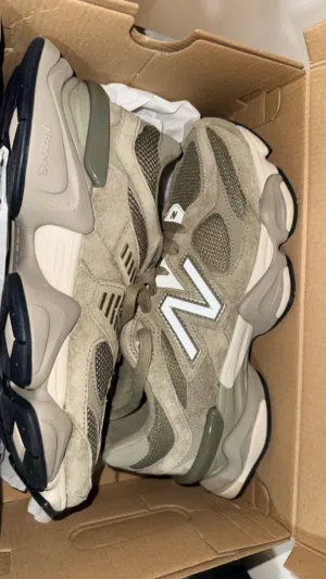 Beige shoes brand : Milano Size: 40 Price : 8bhd Green shoes brand: new balance Size: 41 1/2