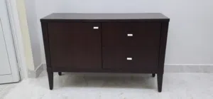 Dark Wood Sideboard / Storage Cabinet - 2 Drawers Door