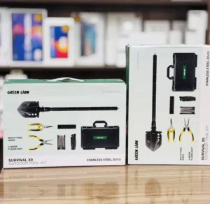 أدواتك الأساسية للبر والتخييم في حقيبة واحدة GREEN LION SURVIVAL X9 OUTDOOR TOOL KIT