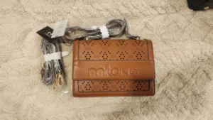 Milano Crossbody Bag with carved design Brown purse