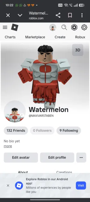 Roblox account (MAXVARSTABEN) 15k robux spent with 89 robux on the account