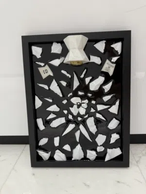 Belvedere 10 Broken Bottle Frame unique Art Wall hanging decoration black white