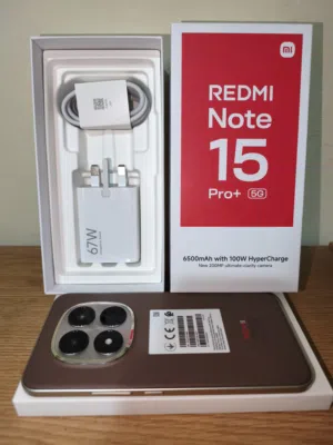 Redmi Note 15 Pro+ 5G, 12GB/512GB, Brand new. Classic Design, Leather Brown with Golden Frame
