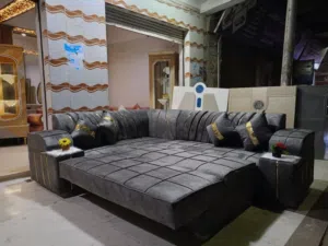 ركنه سرير جلد مقلوب الحور للتسويق