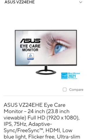 23.8" Asus monitors for sale  in Zarqa