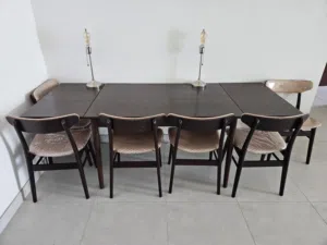 Extendable 6-seater dining table set