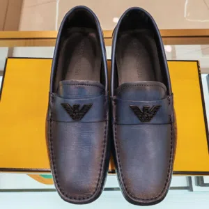 Empori: Armani Saffiano leather driving loafers. Characterized by their blend of function Moccasin