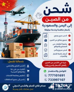شحن جوي بحري من الصين لجميع البضائع نقل بري وجوي وبحري من والى العالم صدام فلاي للاستيراد