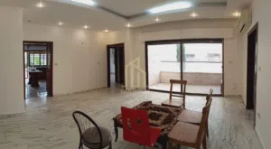 في أرقى مناطق الرابية شقة أرضية 230م مفروشة جزئي بتشطيبات راقية / ref 1345