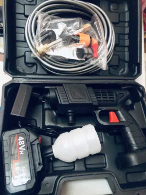 مضخة غسيل سيارة سقي شجر رش مبيدات تنظيف خلايا شمسية معزبطارية وحده