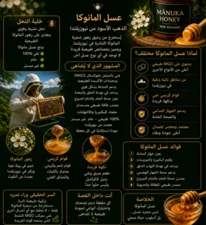 عسل مانوكا وجارا وأنزر أصلي – أعسال نادرة وفاخرة من الطبيعة البكر