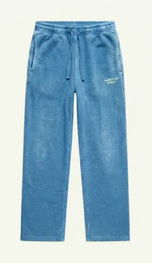 American Eagle Blue Sweatpants Wide Legs Baggy Fit