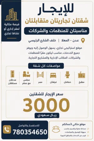 شقتين-تجاري-للايجار-في-عدن-المعلا-خلف-الشارع-الرئيسي-مباشرة-عمارة-جديدة-لم-تسكن-من-قبل