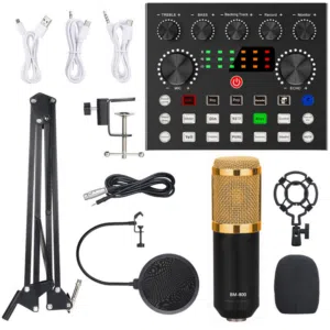 كرت صوت v8s مع مايكروفون للبث المباشر