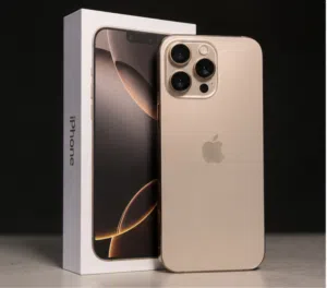 iPhone 16 Pro Max 256GB تيتانيوم صحراوي - نظيف جداً جداً (كأنه جديد)