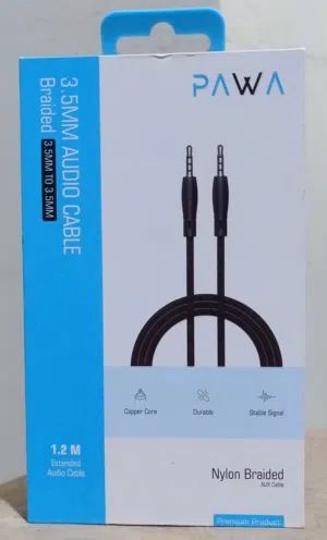 PAWA 3.5mm Audio Cable وصلة AUX ماركة PAWA - جديدة تماماً بكرتونها الأصلي