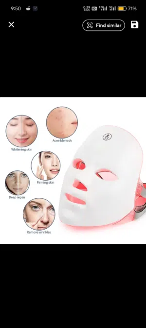 قناع كهربائي لعلاج مشاكل البشرة بالأشعة facial led mask to fix skin problems
