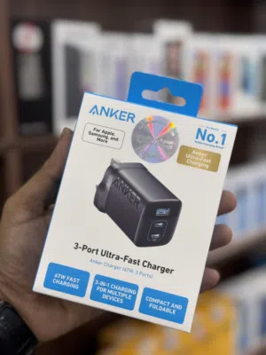 شاحن جداري ANKER 3PORT ULTRA FAST CHARGER 67W