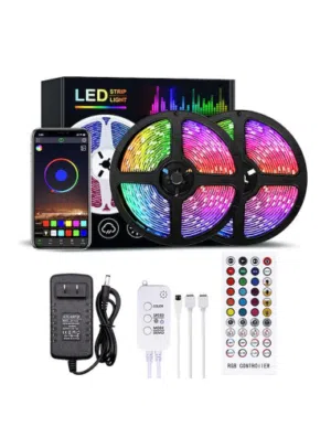 حبل زينة جيمنح اضاءة شاشة خلفية متزامن شريط ليد سمارت 10 متر مع ريموت مع بلوتوث مع محول USB LED RGB