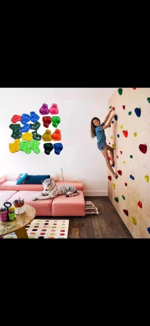 حيط تسلق مع 30 حجر تسلق تفصيل