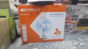 مروحة كامي سيف (KM-F0112) قابلة للشحن سرعة عالية وجودة ممتازة.