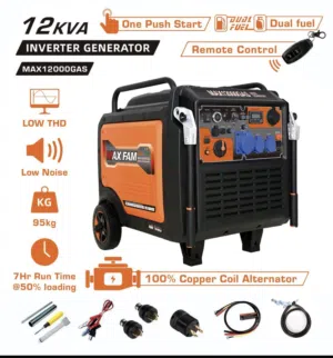 مولد جنريتر كهربائي صامت قوة 12 الف واط يعمل بالبترول والغاز من شركة ماكس فام