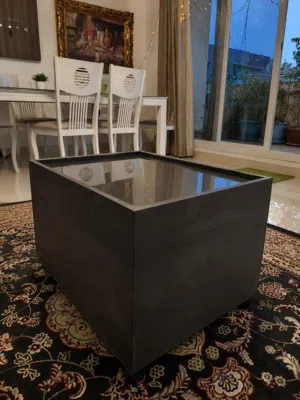 Modern Charcoal Coffee Table / Ottoman – Good Condition