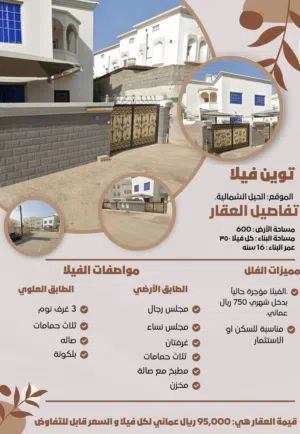 فلل للبيع مؤجرة بدخل شهري – مسقط