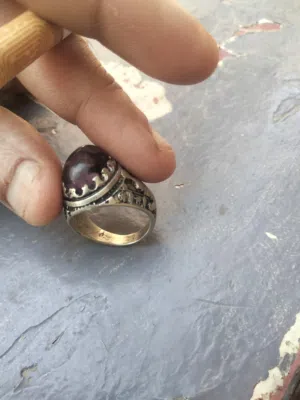 خاتم 925 بفص جمشت 8جرام وشويه