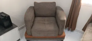 Single Armchair — Grey Fabric, Modern Style  Sohar