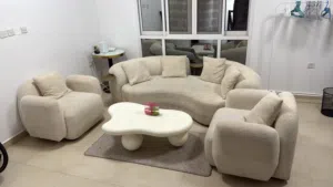 Beds sofas and mirror and tables