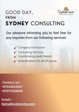 Company Formation Services in Bahrain(CR,LMRA and GOSI,VAT registration, Bank account, Accounting )