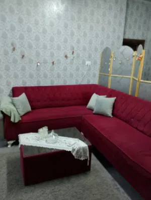طقم كنبايات كورنر زائد طاوله سفره ثمان كراسي