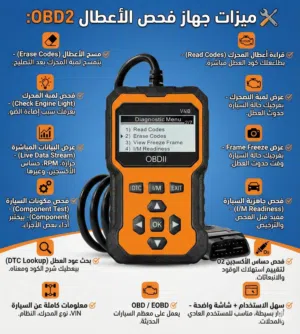 جهاز فحص وتشخيص أعطال السيارات OBD2 V410 مع كاتالوق كامل بالعربي
