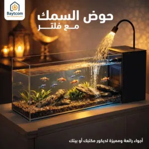 حوض السمك بتصميم الشلال الطبيعي  مع فلتر
