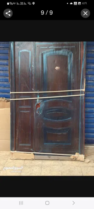 باب مترين وربع في مترين حديد صيني ثقيل جديد بالكرتونة