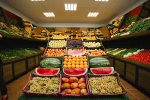 ديكور محل خضره للبيع بجميع ملحقاته