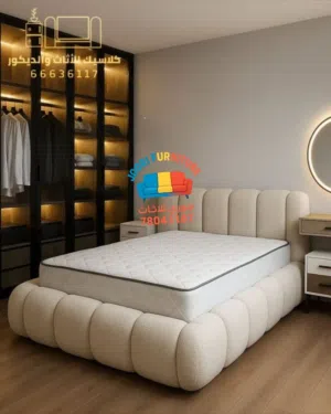 NEW EUROPEAN DESIGN BED ORIGINAL WOOD 3 YEAR WARRANTY WATERPROOF FABRIC JOORI FURNITURE MUSCAT SEEB.