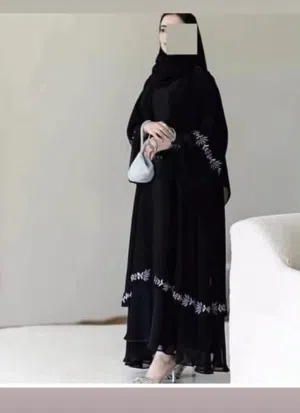 تكرار عباية قطعتين شيفيون تطريز مقاسات من 1 ل 6 Z