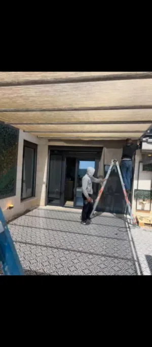 مظلة متحركة سحب على سكك حديد مغلفن