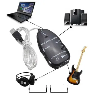 USB Guitar Link Cable Guitar to USB Interface Cable Link Audio for PC Recording Adapter