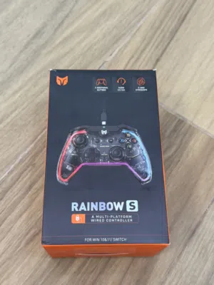 يد تحكم احترافية BIGBIG WON RAINBOW S - إضاءة RGB وتصميم شفاف