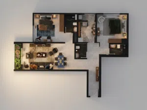 2BHK-شقة من غرفتين مطلعه على شمال والغروب