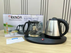 طقم سخان وإبريق شاي كهربائي مزدوج من BRKNDA Professional بقوة 1800w