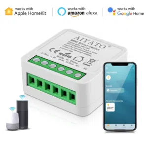 السويتش المخفي (إصدار آبل هوم كيت): AIYATO Mini Smart Switch 16A Apple HomeKit BRK-HW1KN1