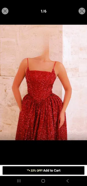 فستان سهرة shein جميل جدا بلون الخمري اله سنسال من منطقة الصدر اله جيبونه صغيرة على منطقة الخصر