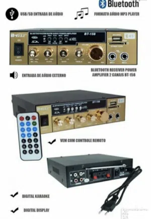 امبلفير Stereo Audio Amplifier 2 Channels Bluetooth Karaoke