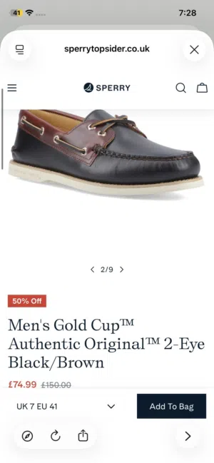 Sperry gold cup اصليه للبيع