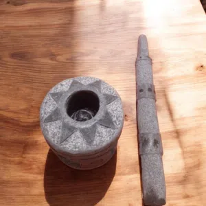 مهباش نحت يدوي من حجر البازلت الطبيعي تحفه فنيه